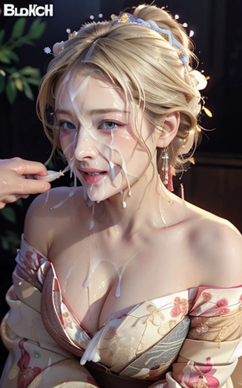 Realistic:1.8、sweating、It has been violated、confusion、Obscene、Drenched in sweat、blonde、Italian、Highest quality、1 girl、,Glowing Skin、Realistic、Perfect body、super high quality、Ultra-high Realistic image quality、Japanese、(Off-the-shoulder short length floral pattern kimono:1.6)、(Cleavage:1.5)、Tight waist、(blonde:1.3)、(Blurred Background)、(Grin)、、blue eyes、blonde、Tattoos all over the body、short hair、Hair tied up、Full body photo、Sexy Face、short hair、 A look of complete lust、(((masterpiece)))、((Highest quality))、((超Realistic))、成熟したwoman、成熟したwoman、perspective、Very detailed、The perfect temptation、Best image quality、Fine-grained image quality、beautiful、European, woman, French, woman Italian, Italian, smile、blue eyes、jewelry, blue eyes, Realistic, High resolution, Soft Light,Hip Up, Glowing Skin, (Detailed face),tattoo, jewelry, , night, blonde, Wavy Hair,attractive appearance, smile, Perfect Style, Perfect balance,(((((Bukkake)))))
