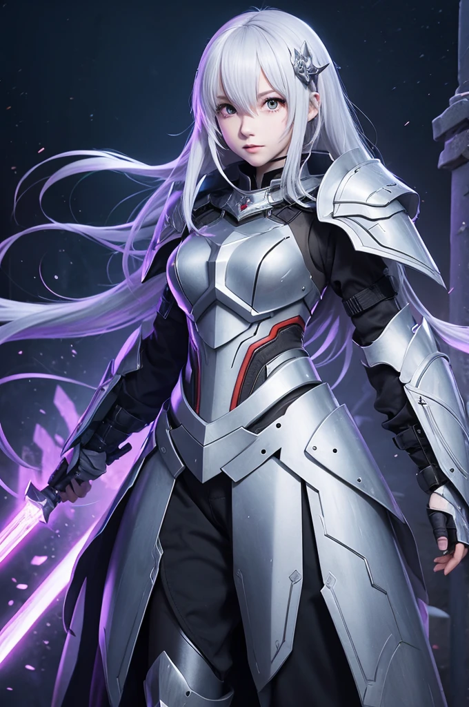 Anime line drawing style、Ghost armor warrior