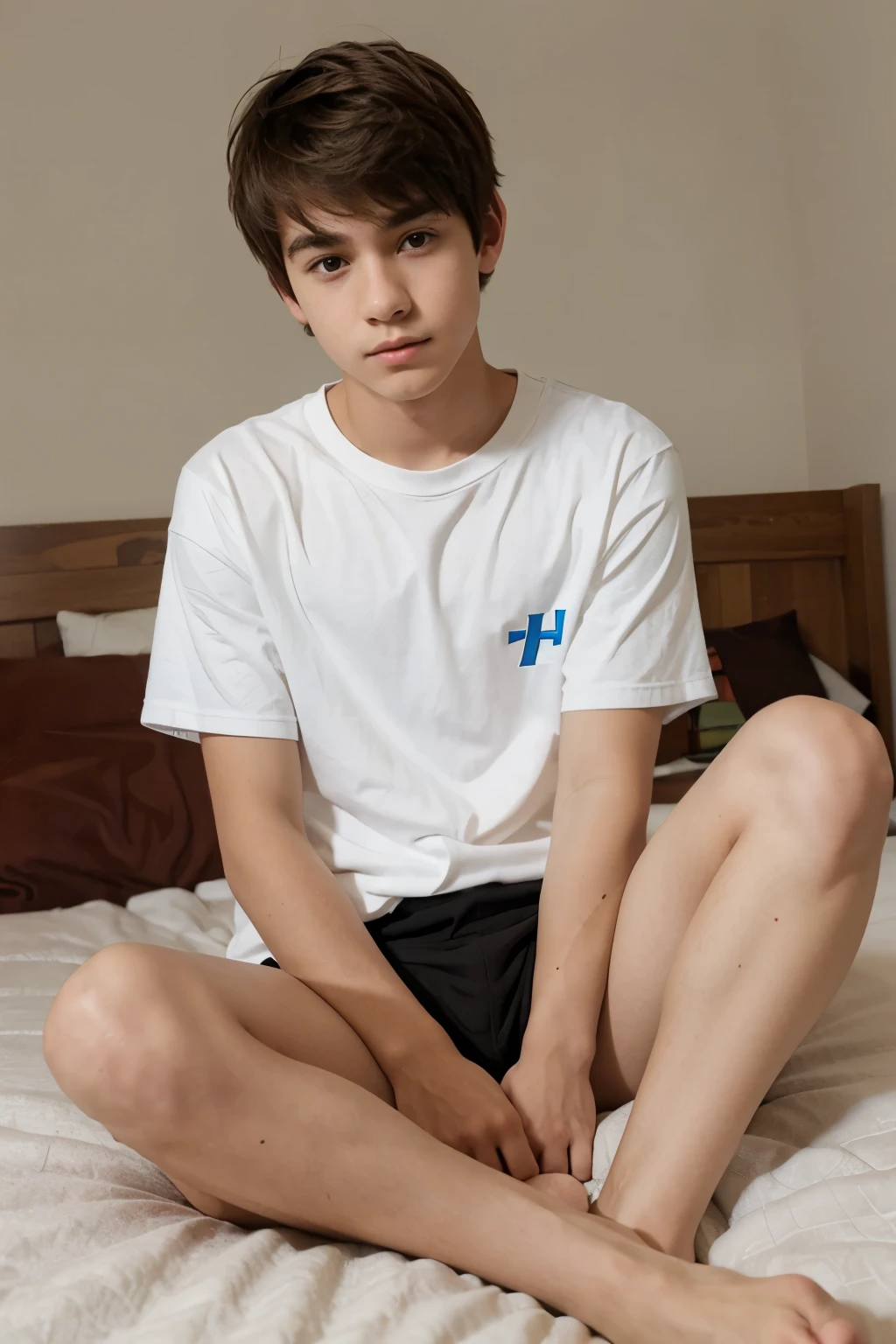 ,Handsome,Naked upper body,athletic sneakers,White socks,White sports shorts(Detailed eyes:1.3),Black eyes,full bodyesbian,