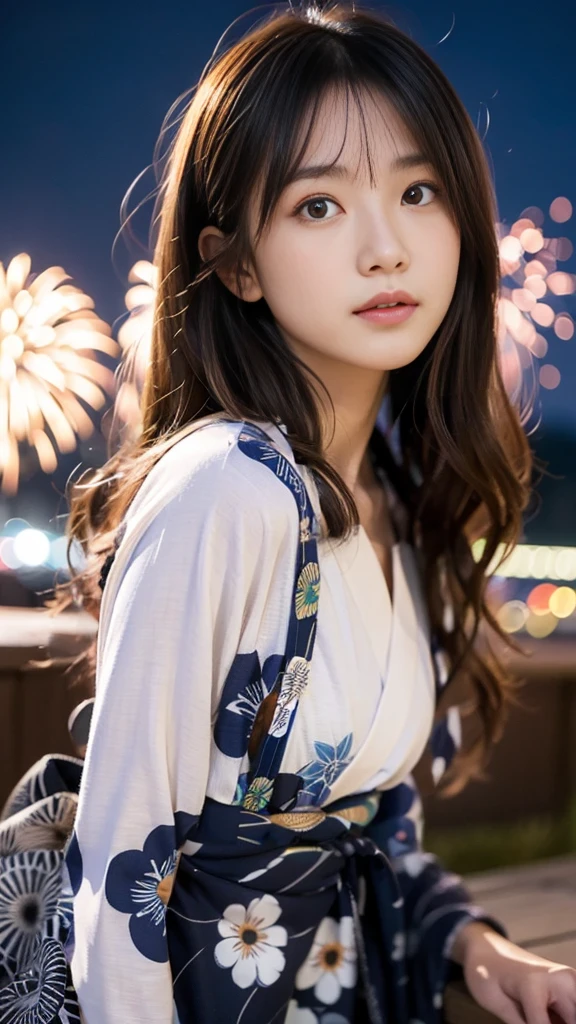 Long-sleeved yukata、The front is closed