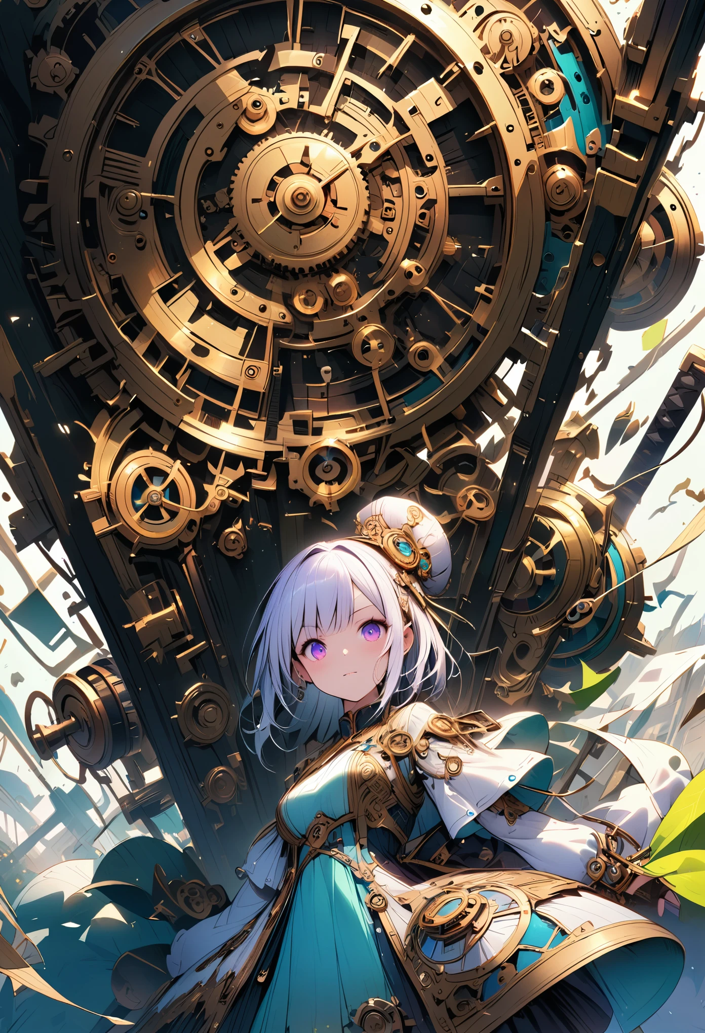 Absurd、High resolution、Super detailed、(1 Girl:1.3)、 Break typography、Lettering Art、calligraphy、Expression font、Visual Language、graphic design、Creative Communication Break Music Box Art、Complex mechanism、Melodic works、nostalgic appeal、Delicate craftsmanship、Design,Clockwork mechanics, and gear mechanism, Millefolio
