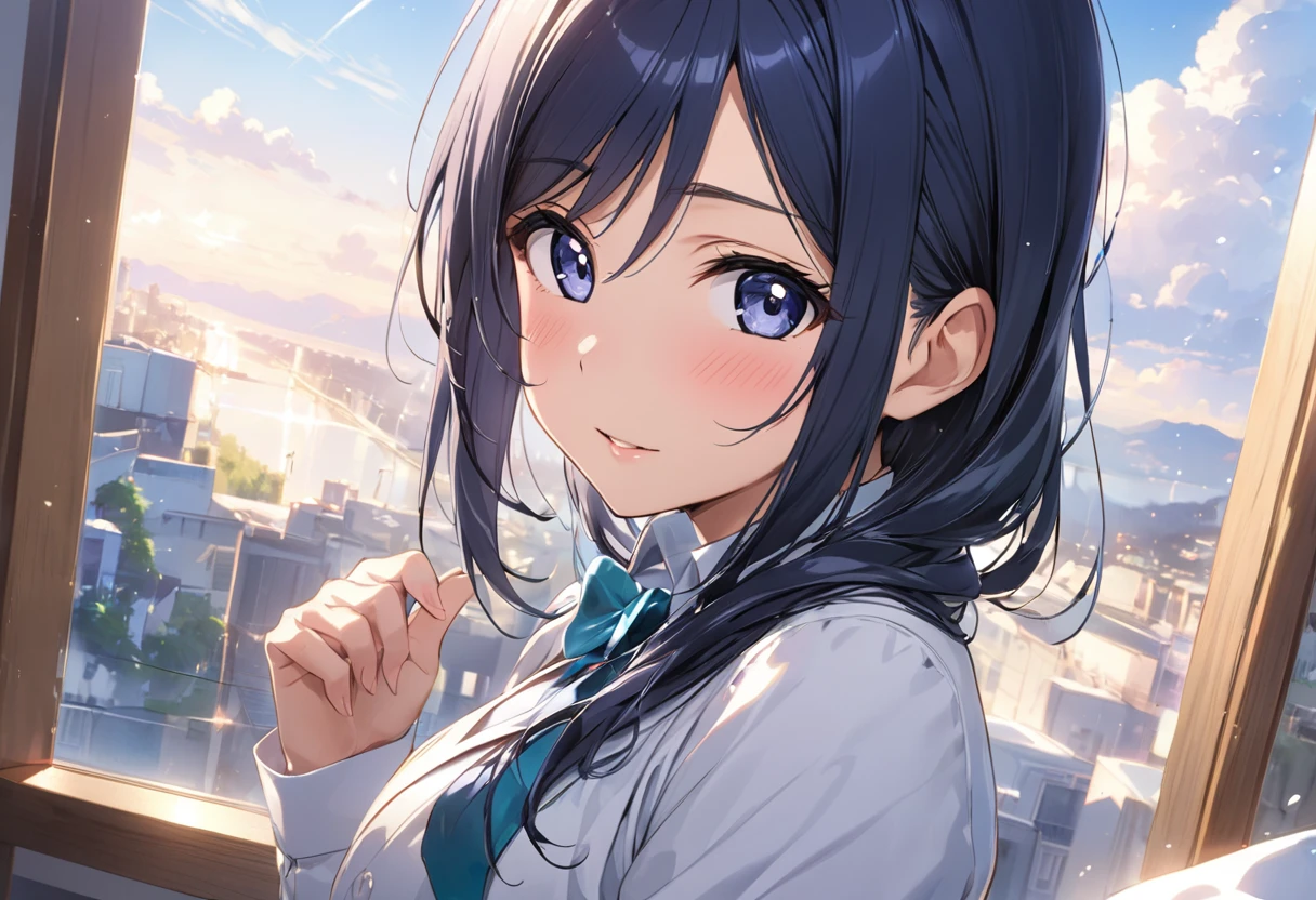 Love Live adult Kanan Matsuura, masterpiece, highest quality, gloss, attire random, superb view background