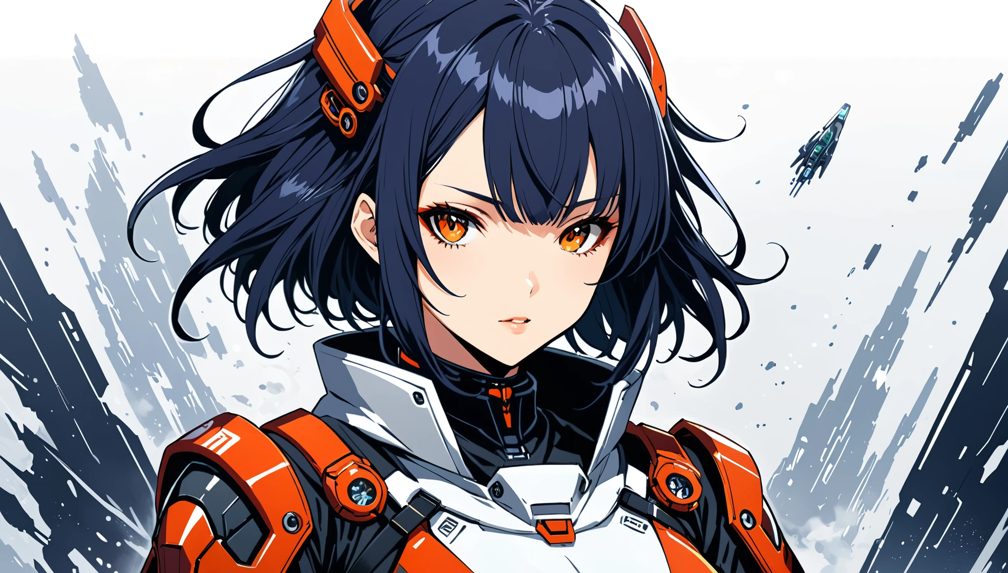in style of Bakemono Zukushi
character concept design,(1girl:1.1),upper_body,sci-fi art