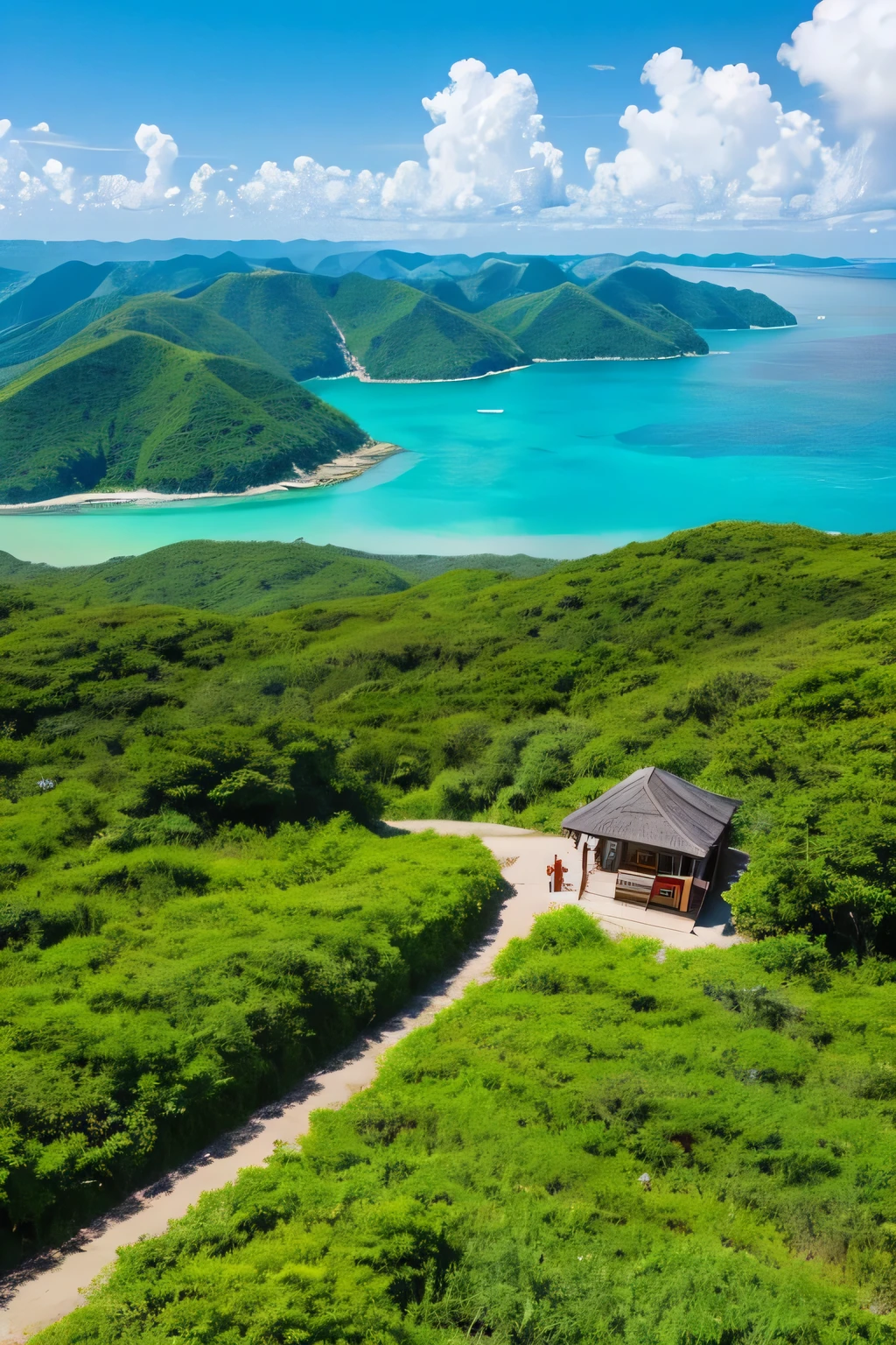 Summer vacation。An exciting adventure。Empty island。