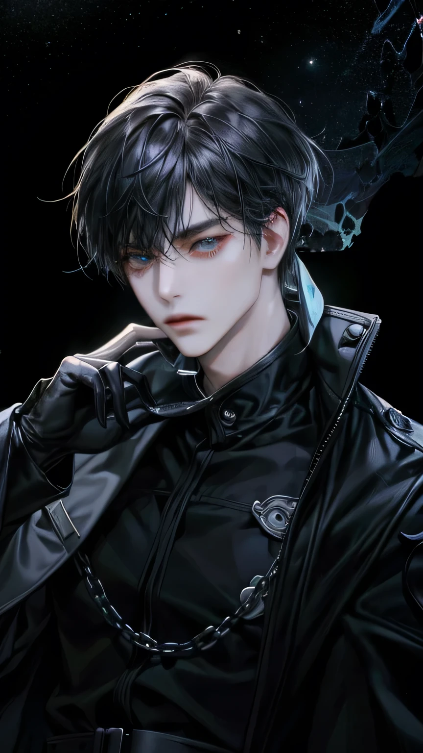 Kim Dokja from Omniscent Reader. He is holding a phone in one hand. The illustration is also in vibrant colors. He is casually looking towards the viewer with a contemplative expression. Highly detailed, HD, high resolution, perfect anatomy, perfect eyes, perfect hands.