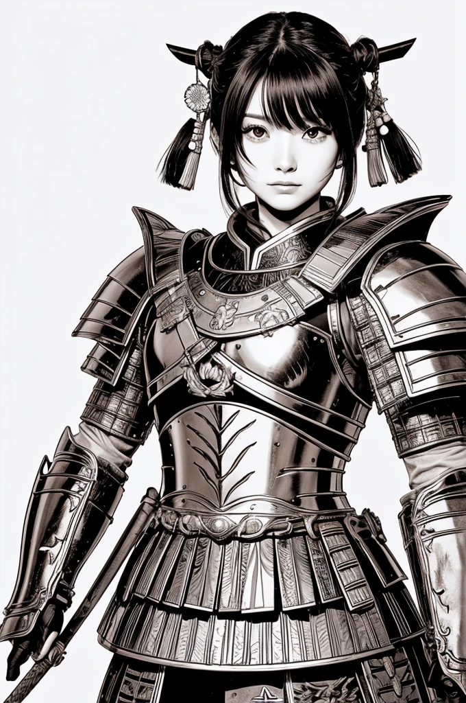 Japanese Sengoku Warlords Armor、Line drawing style