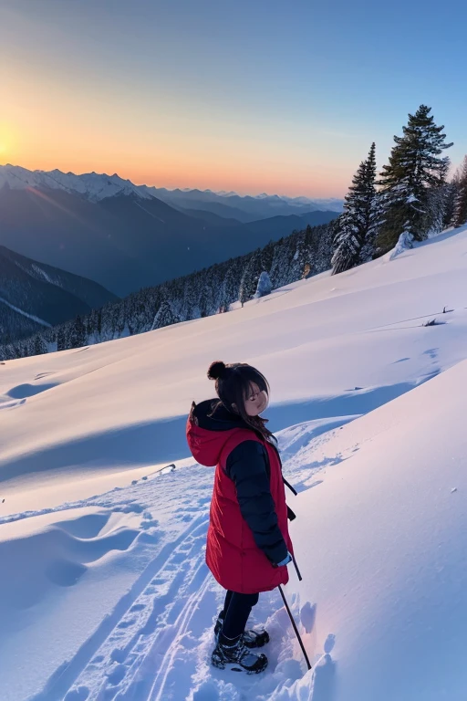 Snow Mountain、sunset