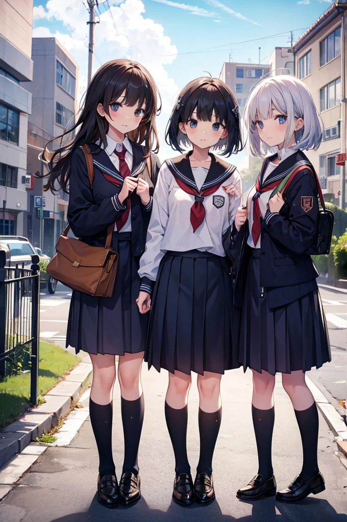 three girls, school