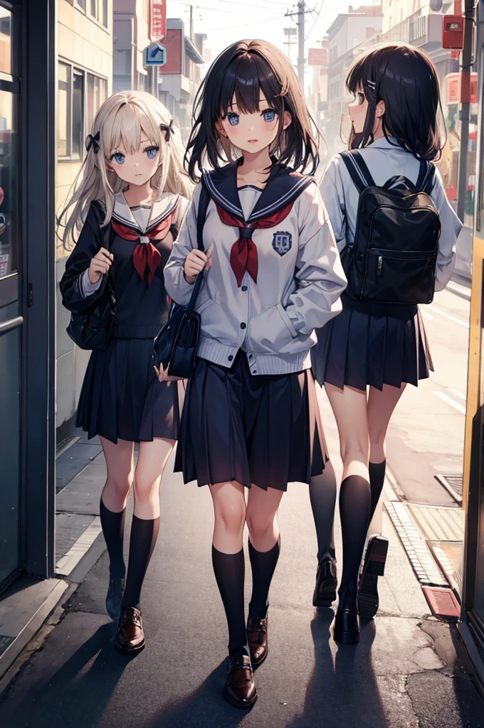 three girls, school