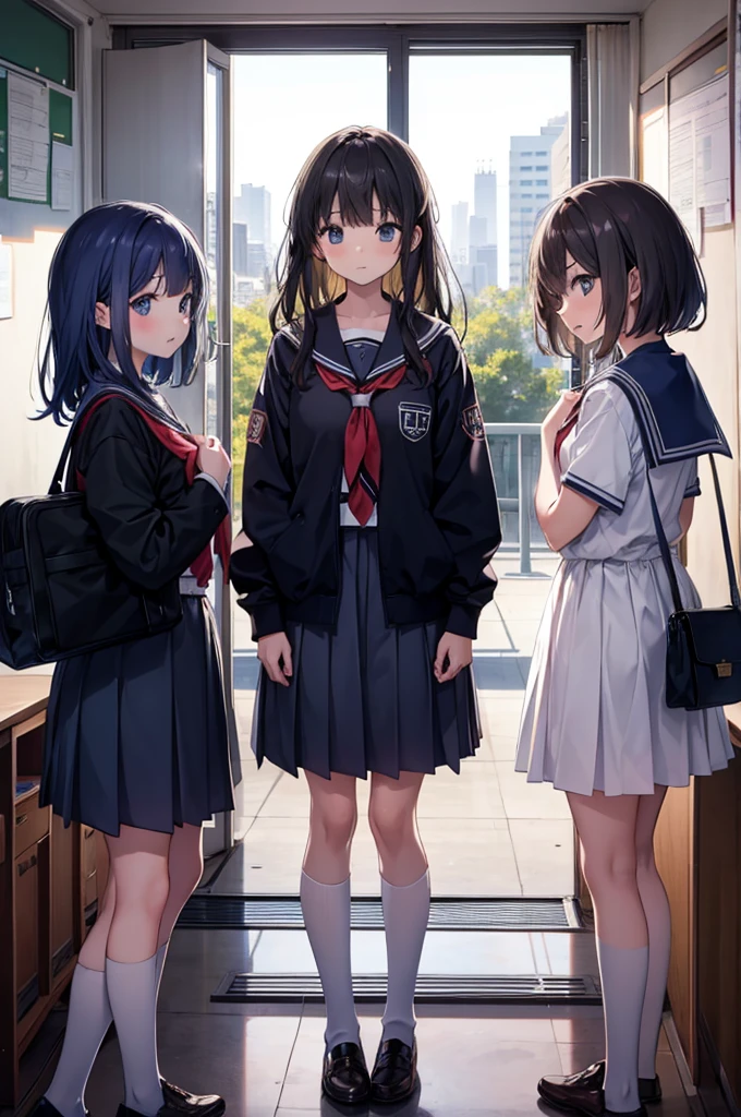 three girls, school