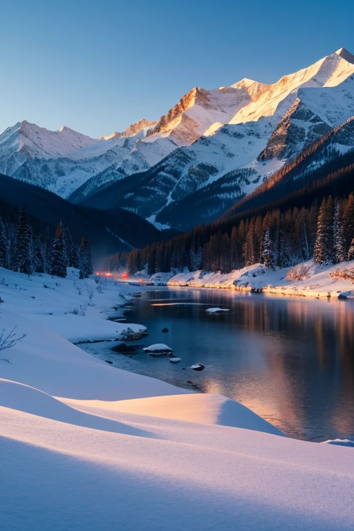 Snow Mountain、sunset