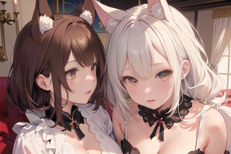 Anime characters taking pictures in costumes, WLOP and Sakimi-chan, Gwaiz on artstation pixiv, Gwaiz on pixiv artstation, Gwaiz, artwork in the style of Gwaiz, everyone, Wallop and Krentz Kuschaert, Azur Lane Characters, artstation pixivでトレンド