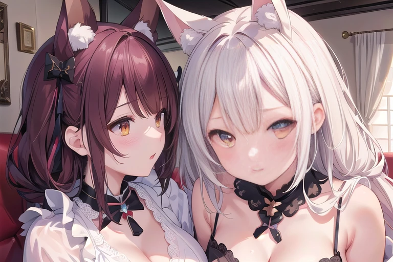 Anime characters taking pictures in costumes, WLOP and Sakimi-chan, Gwaiz on artstation pixiv, Gwaiz on pixiv artstation, Gwaiz, artwork in the style of Gwaiz, everyone, Wallop and Krentz Kuschaert, Azur Lane Characters, artstation pixivでトレンド