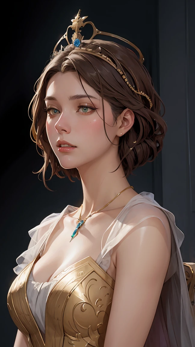 portrait of etheral goddess, intricate, elegant, highly detailed, digital painting, artstation, concept art, smooth, sharp focus, illustration, art by artgerm and greg rutkowski and alphonse mucha and william - adolphe bouguereau and stephanie law , epic royal background, big royal uncropped crown, royal jewelry, robotic, nature, full shot, symmetrical, Greg Rutkowski, Charlie Bowater, Beeple, Unreal 5, hyperrealistic, dynamic lighting, fantasy art