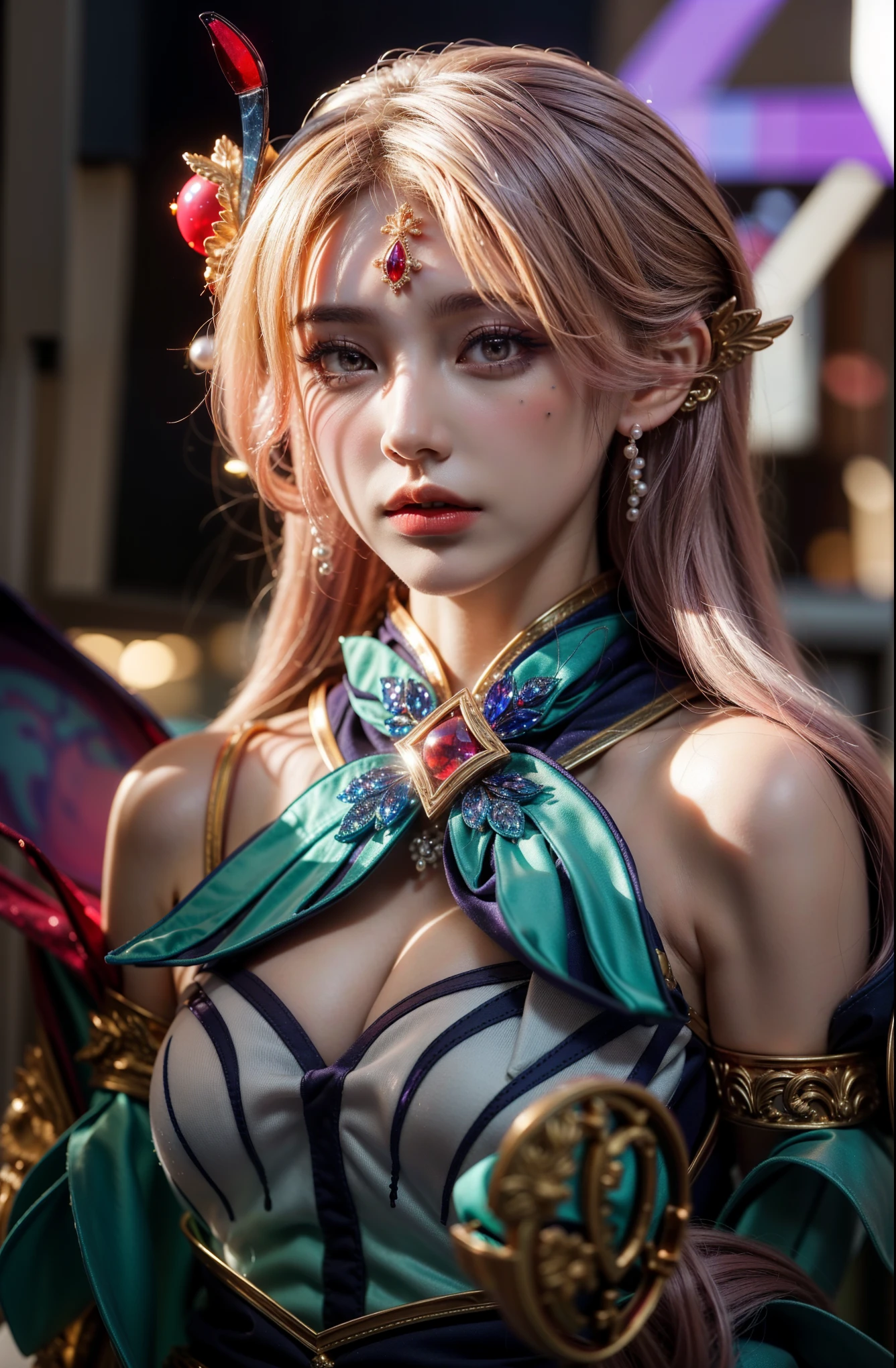 Royal princess,Extremely detailed, Delicate face, Stock Photography , Portrait 400, F1 Camera Lens.6, rich and colorful, Surrealism, Realistic textures, Dramatic Lighting, Thin Film Distiller 800 (8K, original photo, Better quality, masterpiece: 1.2), Extremely detailed, (Extremely delicate skin: 1.2), 8K ultra high definition, SLR camera, Soft Light, high quality.Fire Queen,Blue pupils,Wear red lipstick,Have a tattoo,The tattoo is very three-dimensional,Gorgeous and intricate tattoo designs,Dark eyeshadow,Sexy thick lips(Red lipstick),Gorgeous pearl and gemstone decoration,Fairy Queen,Golden ball