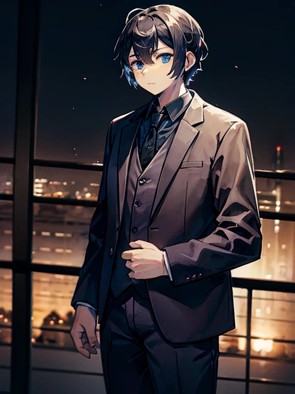 Man in suit、Serious、Center parted hairstyle、Anime characters