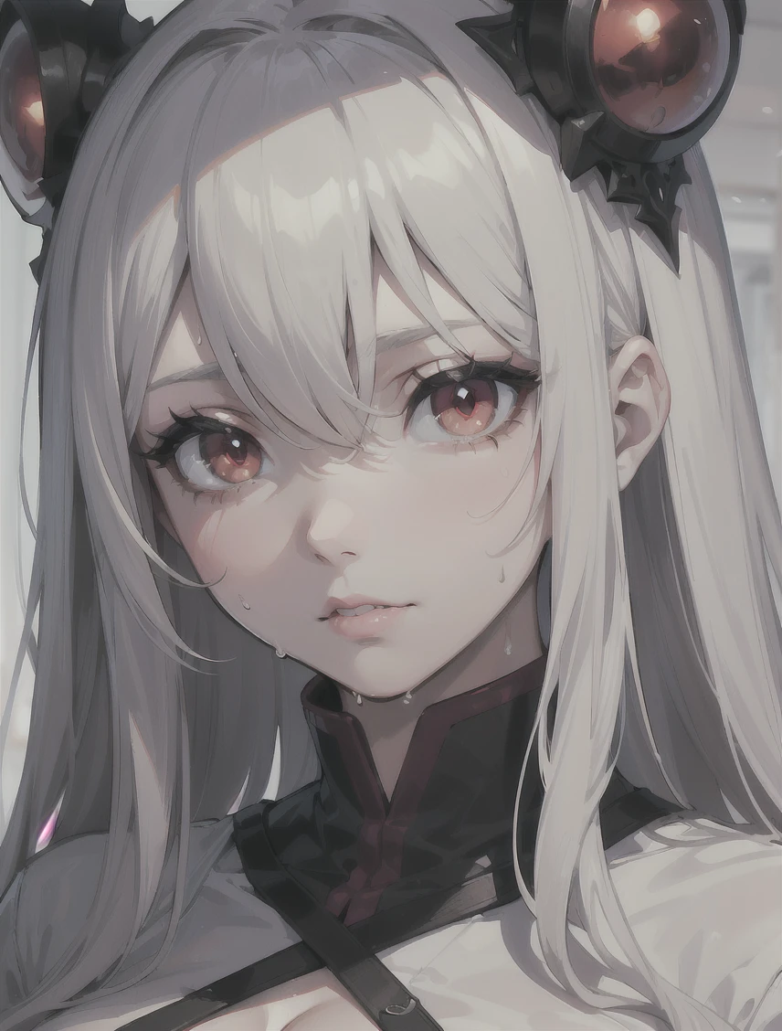 (Highest quality), 最高のAn illustration, Intricate details, Super detailed, (2D), Hair between the eyes, 素晴らしいAn illustration, Very detailed, (sketch), One girl, (beautiful girl:1.3), ((beautiful detailed face)), (cute_face+round_face), ((Beautiful attention to detail)), (Red eyes), Transparent eyes, ((Huge breasts)), (beautiful girl:1.3), (perfect face), alone, Very detailedCG, Pontoyer, (Very beautiful), Dynamic Angle, (masterpiece:1.2), (eyelash:1.2), (dark eyelash:1.1), (eyeliner:1.2), (deep Red eyes:1.2), (Big eyes:1.2), Tight waist, Red lips, Lips parted, 魅惑的な笑face, (Light Skin), An illustration, Very long bangs, (Detailed shading), (Sweaty, Dripping sweat) View your viewers, Silver Hair, Very long hair, Messi's Hair, Braid, (Huge breasts:1.4, Camel Toe), (Very tight micro bikini, See-through micro bikini, nude), (((Clothes are see-through, Skimpy nightgown, nude))), erotic, sexy, Crop top, Huge Ass, Thick thighs, internal, Gothic-style rooms with attention to detail, Lying in bed, Big Breasts, sexy, Under the chest, ((skinny Big Breasts boobs)), ((glossy shiny Under the chest)), (so and Big Breasts), ((Nipple swelling, Masturbation, Embarrassing, Keratinous, Cum on my chest, Cum on body))