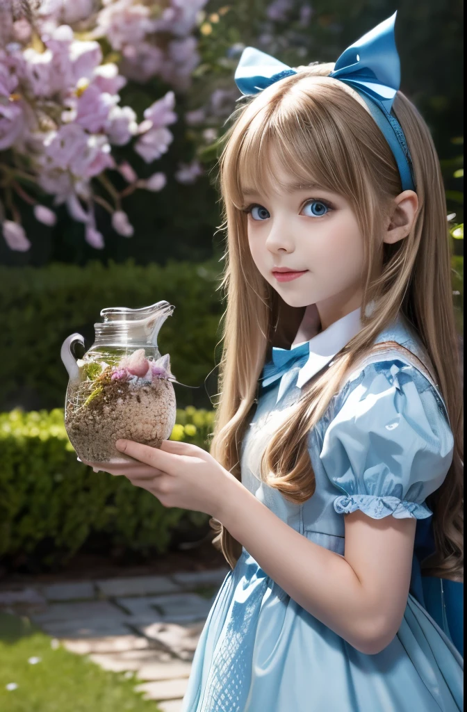 Alice in Wonderland, Ultra-high resolution,Ultra high definition, Cute Alice, Magical creatures all around you, masterpiece, detailed