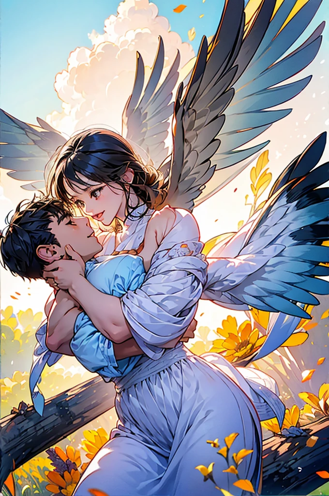 winged flying cat
