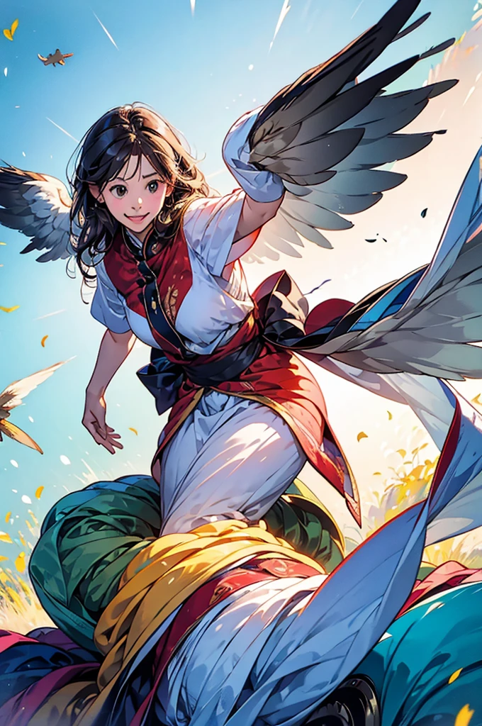 winged flying cat