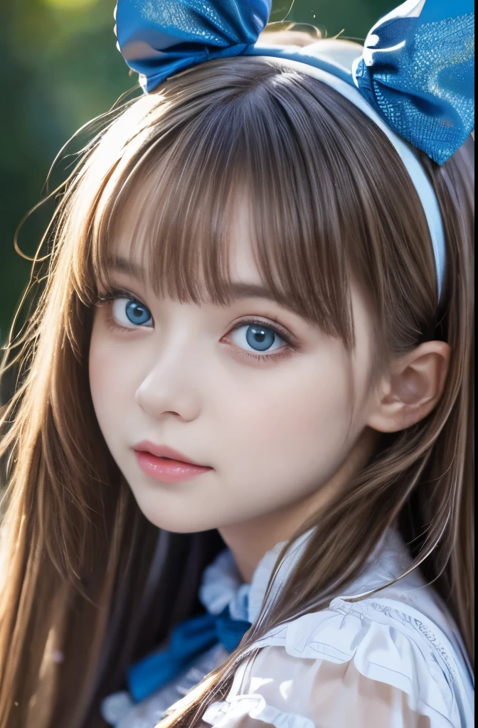 Alice in Wonderland, Ultra-high resolution,Ultra high definition, Cute 20 year old Alice, Magical creatures all around you, masterpiece, detailed