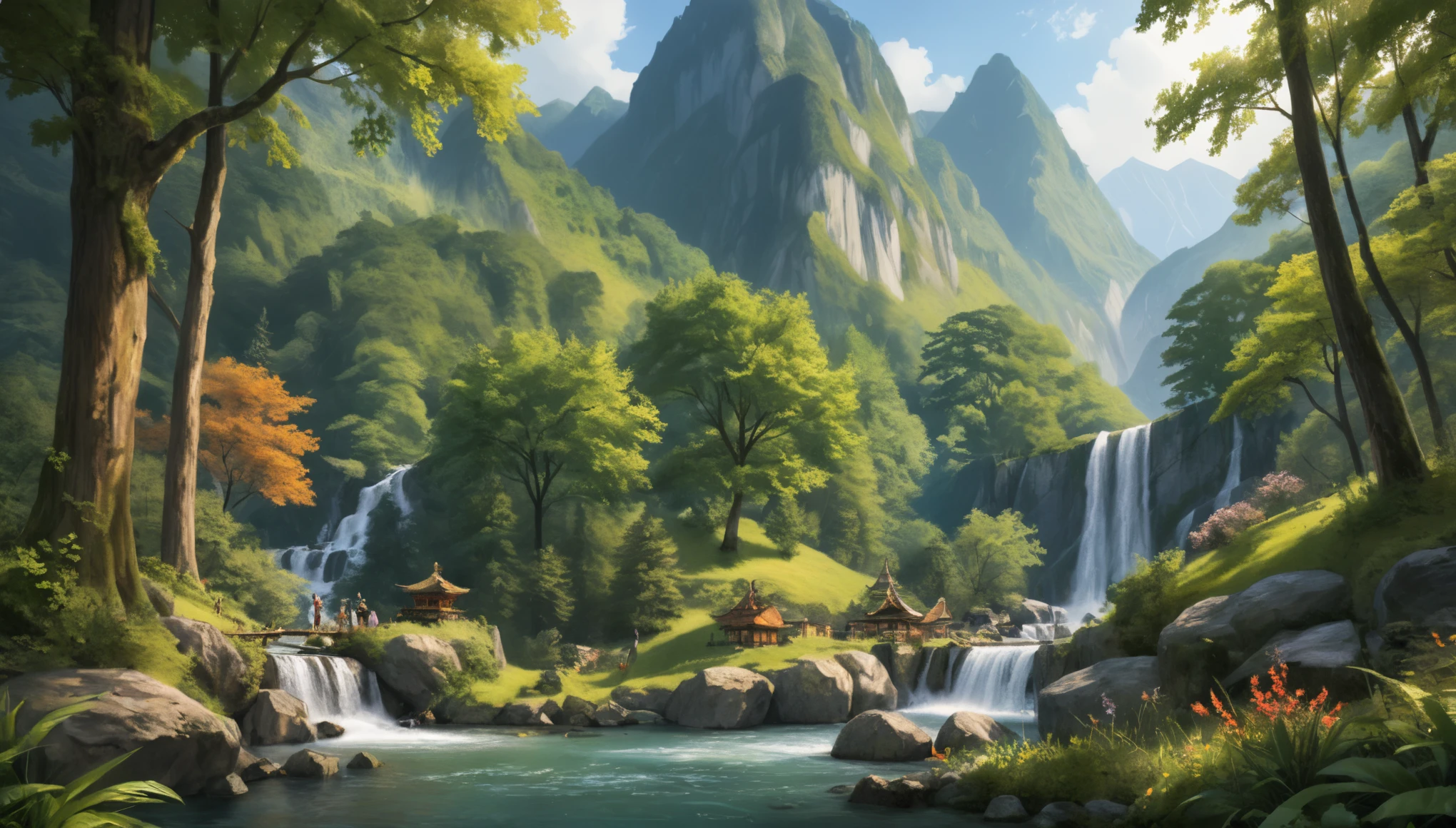 score_9, score_8_up, score_8, style langrisser, source_anime, semi_realistic, a picture of a forest