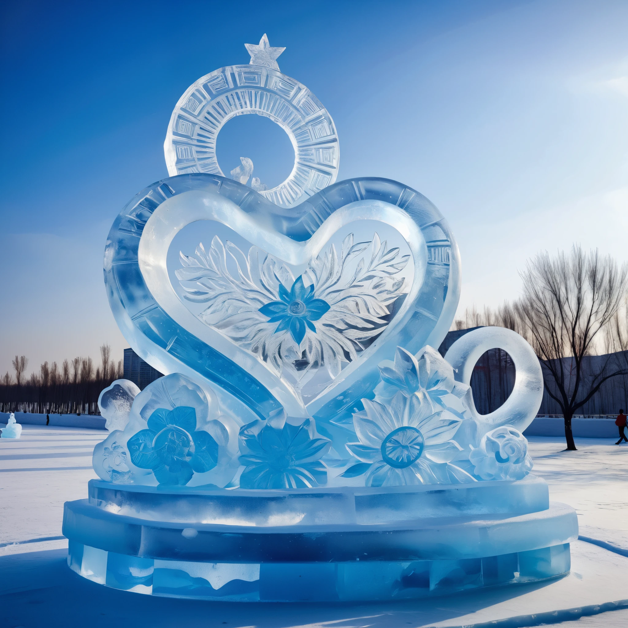 Ice sculpture model, Heilongjiang Province, Theme Chinese Dream - Ice and Snow Love, With the cultural characteristics of a new era, showing the development style of Heilongjiang Province in the new era, Animal models, creativity, beauty.