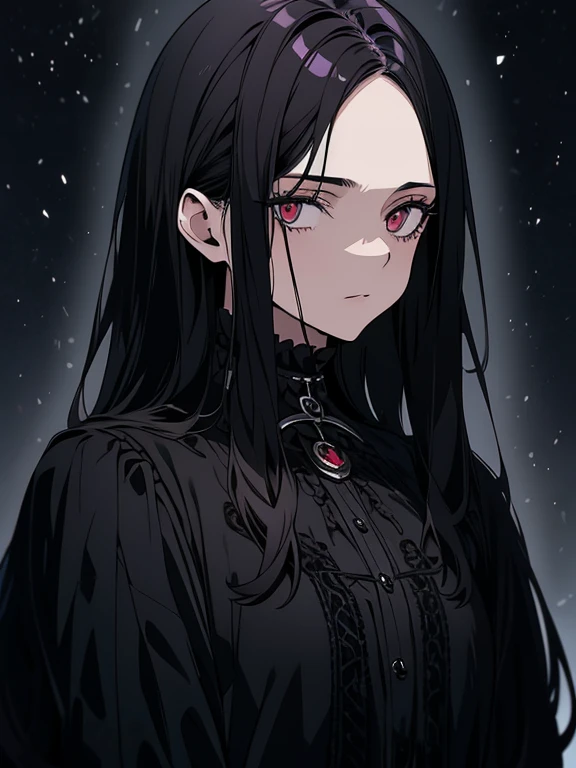 a dark gothic portrait of a young beautiful female humanized crow, detailed facial features, mysterious expression, long dark hair, dark fantasy, dark moody atmosphere, digital art, cinematic lighting, hyperrealistic