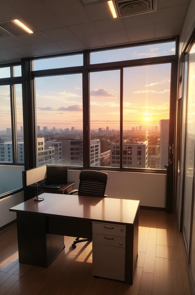 office, sunset