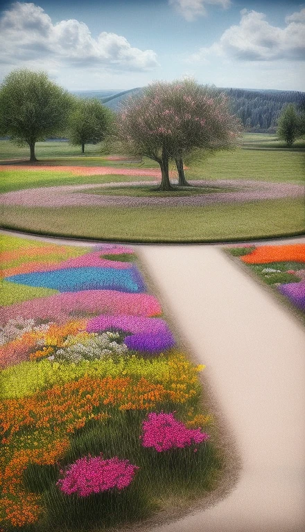 Gran cantidad de mariposas  volando en un campo verde con many flowers mariposas de muchos colores brillantes y cristalinos, very bright colors and beautiful to look at photography style HyperRealistic art. Super realistic original, bright butterflies flying in all directions, lost field , many flowers,  daylight shot of blue sky with white clouds HD ultra definition, 