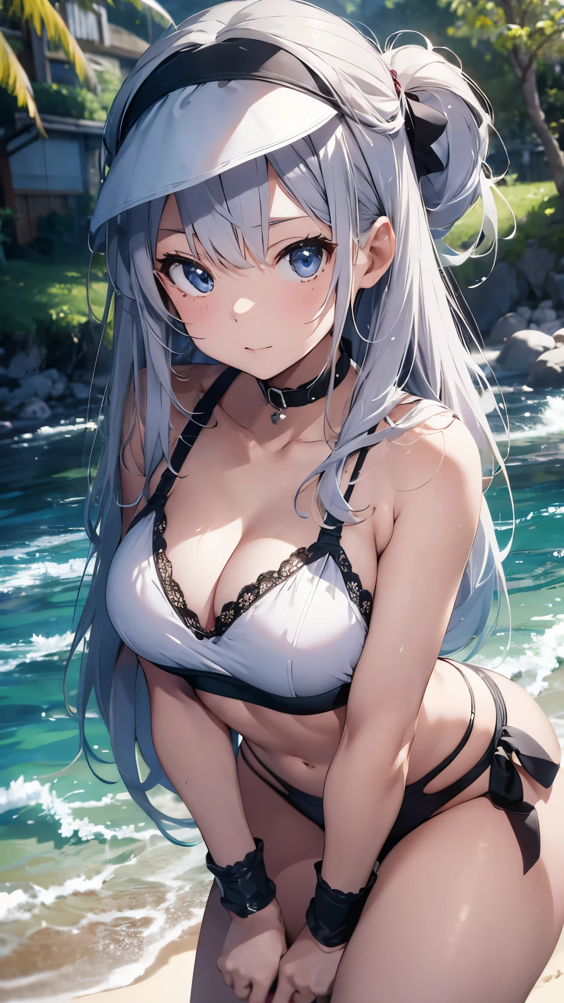 4K,8k,Silver-haired girl drawn in high resolution Japanese anime style、whole body、Women in white bikinis taking photos on a deserted beach, model bikini, , Young and cute gravure idol, Posing together in bras, Russian and Japanese mix, sakimichan, Asian woman, Wear a swimsuit, that'that'that'that'that'that'that'that'that'that'that'that'that'that'that'that'that'that'that'that'that'that'that'that'that'It's hot with the shining sun, Japanese Model, Cute Core, sakimichan hdri, Young Gravure Idol, Chubby