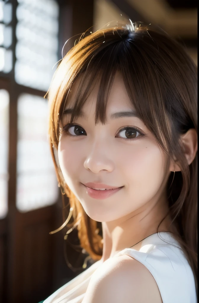 best quality, face focus, soft light, ultra high res, (photorealistic:1.4), RAW photo,(Shinozaki Ai), white skin,
1japanese girl, solo, cute, kawaii, smile, (pupil, lights in the eyes), detailed beautiful face, busty,(high resolution detail of human skin texture),(long hair),(portrait), upper body, white traditional kimono, in the Japanese-style room,