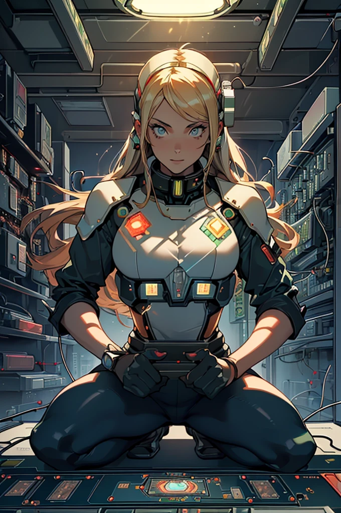 (work of art, high qualiy, best qualityer, offcial art, Kale beauty and aesthetics:1.2),(fire element:1.1),composed of fire elements,(1 girl:1.45),(Gundam:0.6),highly realistic, sensual poses, transparency,Sci-fi light effects,(illuminated circuit board:1.6),United Kingdom,Kale,Flame,