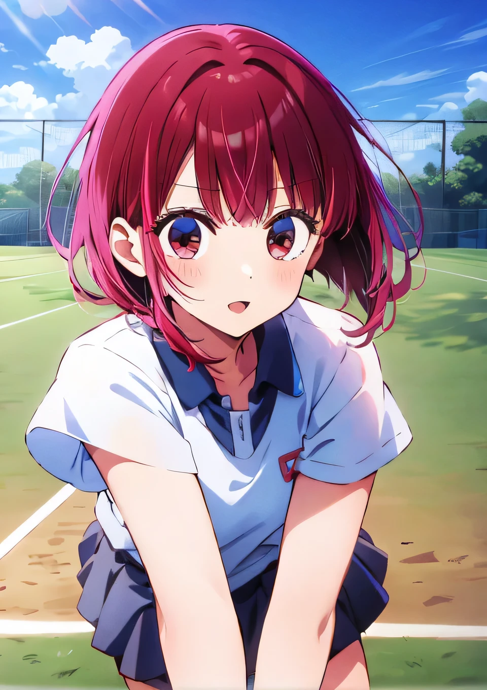 Arima Kana　Playing tennis　Tennis court　