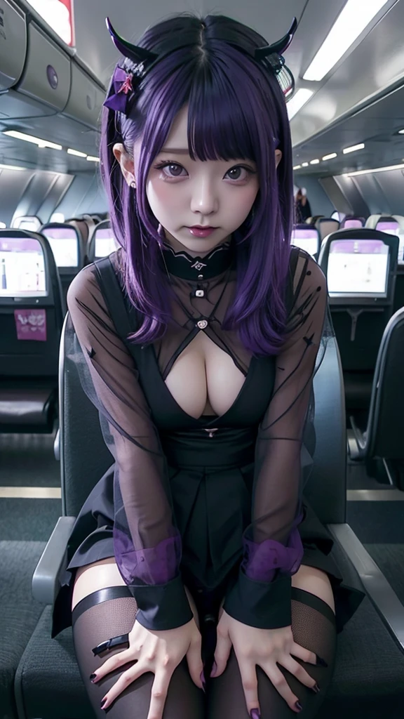 A transparent little devil、Transparent nipples、Big Tits、Transparent little devil、See-through pantyhose、Transparent pantyhose、Cabin attendant、plane、airport、Pussy line、Bite、Spread your legs、Purple Hair