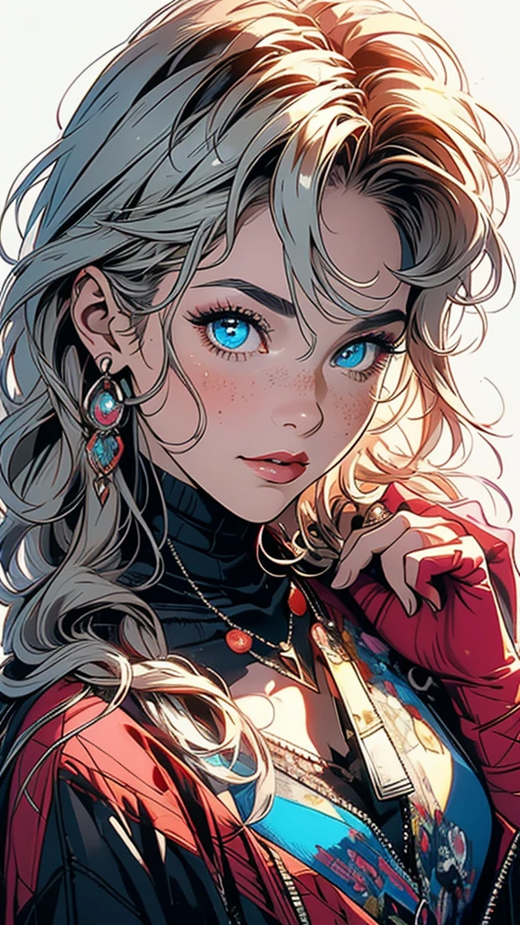 (((masterpiece, highest quality))),(((solo:1.2))),(((1girl:1.2))),32k wallpaper, very detailed,(((((portfolio))))),(((((Close-up))))),(((((bust up))))),((((more various angle)))),((((highlight)))),((((heterochromia)))),(((complete. detailed face))),((((Extremely talented)))),(Colorful color scheme),(((((Absolutely simple background))))),(((Texture for people : grunge))),marvel super hero's,retrowave,vaporwave,60s,70s,80s
