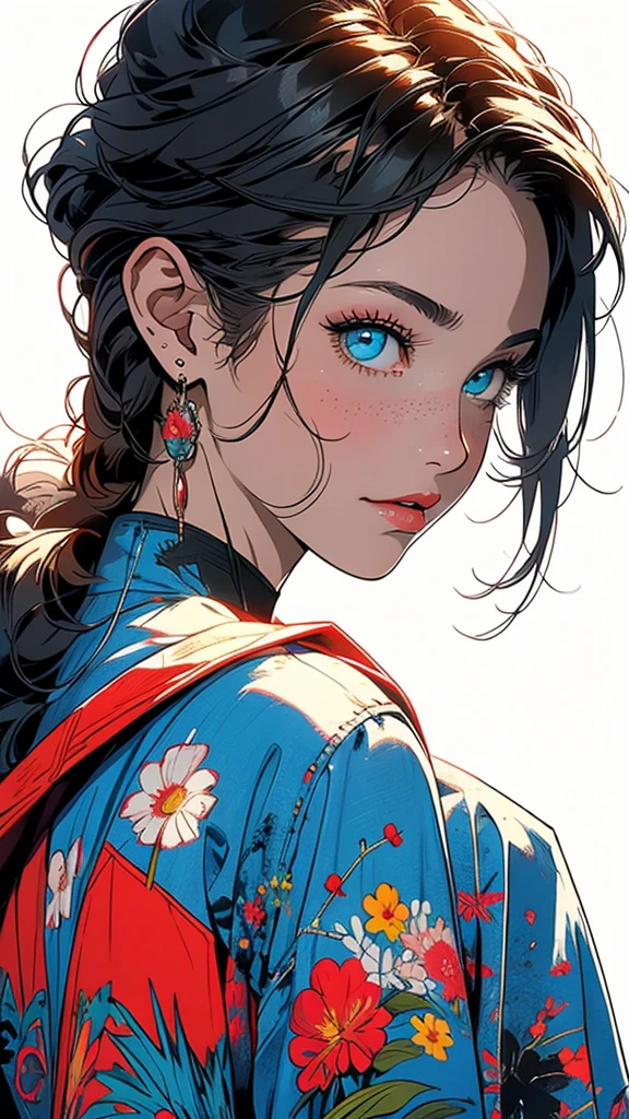 (((masterpiece, highest quality))),(((solo:1.2))),(((1girl:1.2))),32k wallpaper, very detailed,(((((portfolio))))),(((((Close-up))))),(((((bust up))))),((((more various angle)))),((((highlight)))),((((heterochromia)))),(((complete. detailed face))),((((Extremely talented)))),(Colorful color scheme),(((((Absolutely simple background))))),(((Texture for people : grunge))),marvel super hero's,retrowave,vaporwave,60s,70s,80s