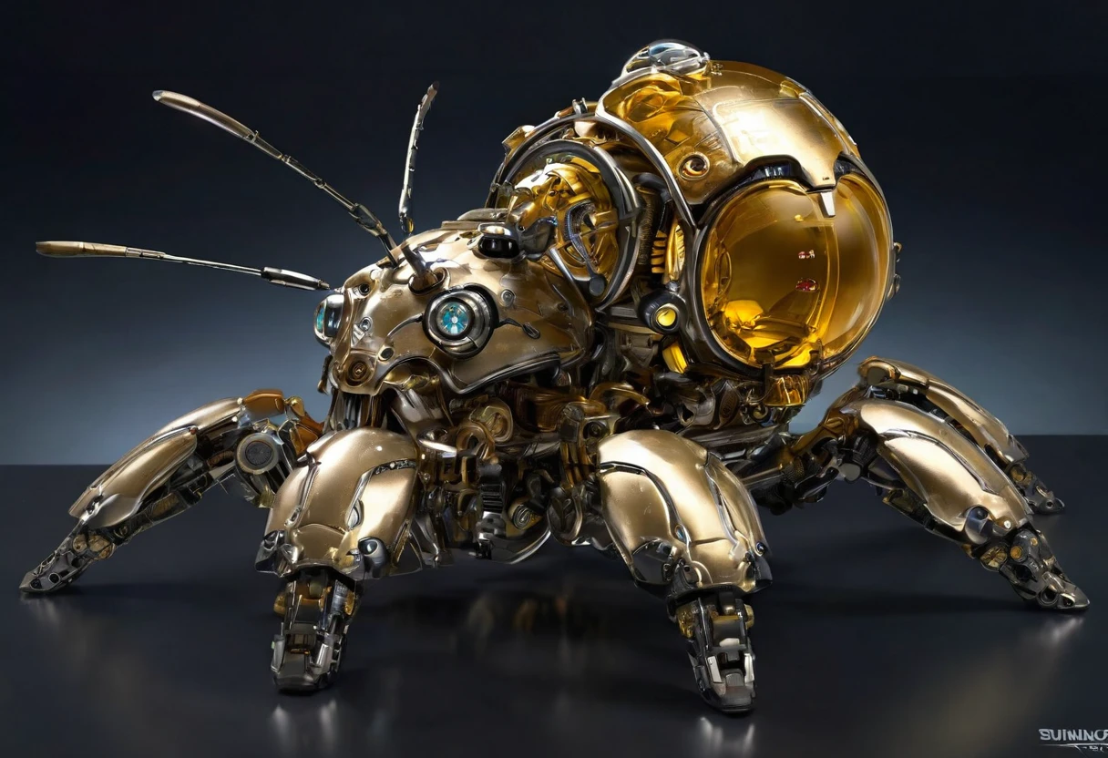 Mechanobiology, Mechanical insects, Shiny armor, Precision Parts, Digital Art, Science fiction