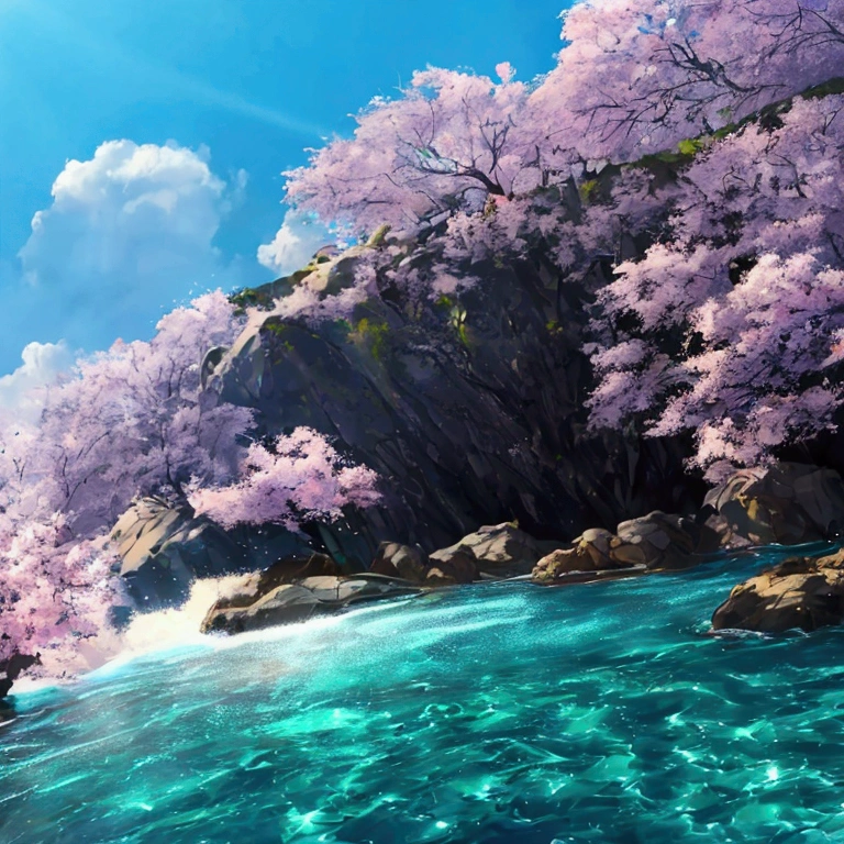 ((最high quality,8k，Absurd Resolution，16K, masterpiece: 1.3))Best illustrations, (Best Shadow) Creatures Vivid colors, water, Natural beauty, 平和なオアシス Wind景のみ，, cherry blossoms, Petals floating in the air, 青空のワンダーランド Ray Tracing,wonderful、8k、Tabletop、RAW Photos、wonderful、unmanned、フォトリアリスティックかつVery detailed、high quality、Very detailed、Narrative poem、Particle Effects、Dynamic Effects、Text Boundary Depth、Cinematic Light、Lens flare、Ray Tracing、Tabletop、Genuine、Ultra HD、Fantasy）、美しいwater、waterしぶき、waterの流れ、waterのうねり、Great beauty、透き通ったgreenいwaterの美しさと輝き、waterの静けさと美しさ、wonderfulWind景、美しい天然water、green、Wind、wonder，8kUltra HD, High resolution，Unique Design，One and only，Great composition，One Scene，Anime Style，Studio Lighting，Ultra Wide Angle，Original elements，Description of the whole body，Dynamic Angle，symbol，Dynamic Lighting，Professional Color Grading，creative，Extremely detailed，Glow effect，8kUltra HD, HDR，Unique Design，One and only，A magnificent composition，One Scene，Anime Style，Studio Lighting，Ultra Wide Angle，Original elements，Detailed texture，Full body description，Dynamic Angles，Iconic，Dynamic Lighting，Professional Color Grading，original，Extreme detail，Glow effect