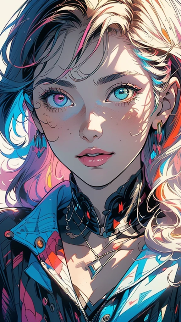 (((masterpiece, highest quality))),(((solo:1.2))),(((1girl:1.2))),32k wallpaper, very detailed,(((((portfolio))))),(((((Close-up))))),(((((bust up))))),((((more various angle)))),((((highlight)))),((((heterochromia)))),(((complete. detailed face))),(Colorful color scheme),(((((Absolutely simple background))))),marvel super hero's,retrowave,vaporwave,60s,70s,80s,cigarette