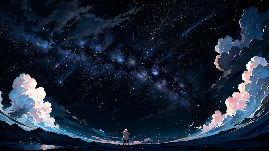 masterpiece, 最High quality,, cloud,Starry Sky,,Night Sky高解像度, accurate, masterpiece, High quality, quality, High-resolution model, Night Sky、night、Navy Blue、Blue、Night Sky、Pink、constellation、Milky Way、nebula