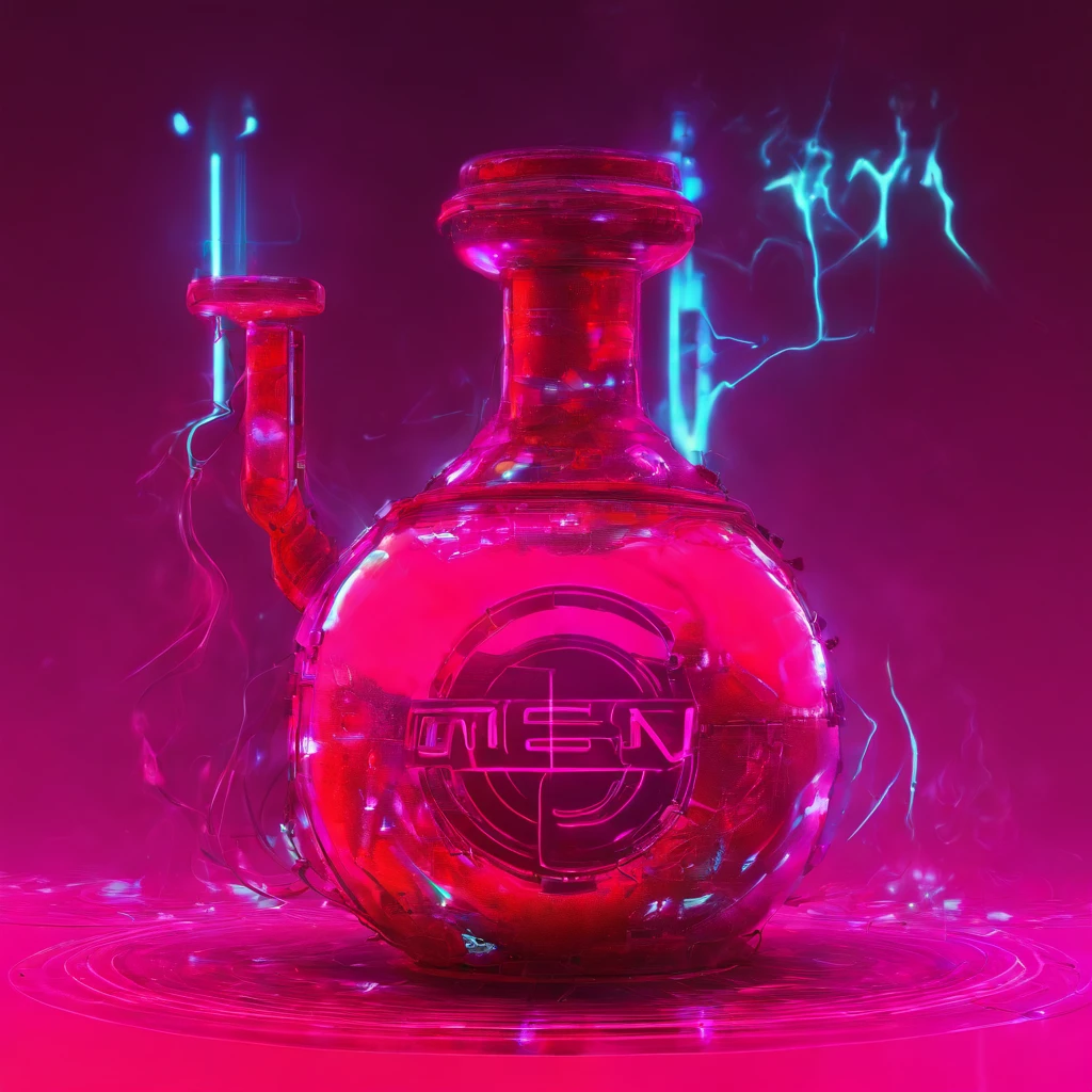 mana potion, glows from within, antique glass, high detail, magic drink, deep red color, plain background, smoke on top