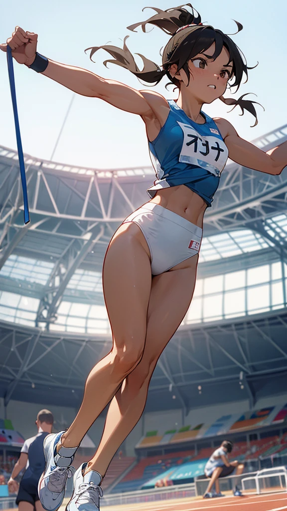 Competing in athletics at the Olympics。