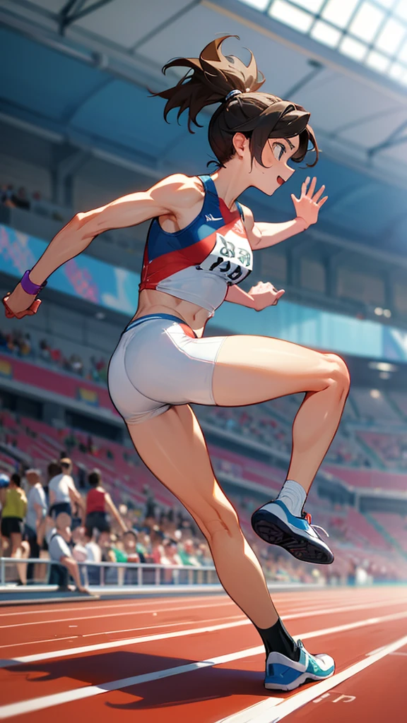 Competing in athletics at the Olympics。