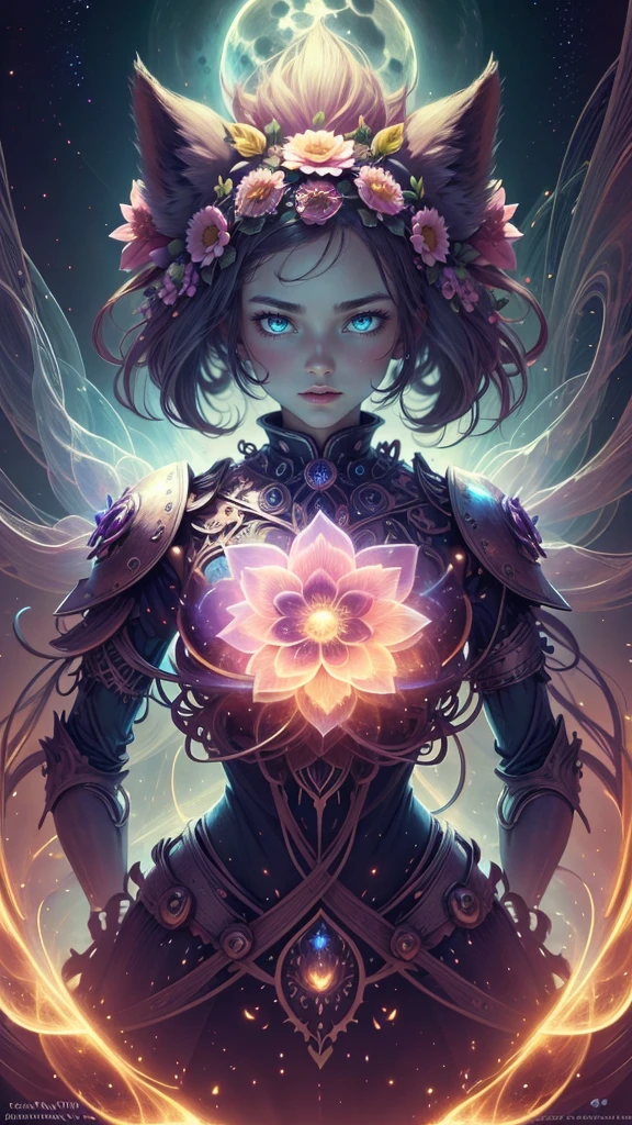 Digital art, by IrinaKapi.
Anthropomorphic flower, a fantasy abstraction. Close up. Bright. Beautiful.
This is a story about a divine flower in the middle of the desert. Fantasy night, full moon, surrealism, masterpiece, fairytale