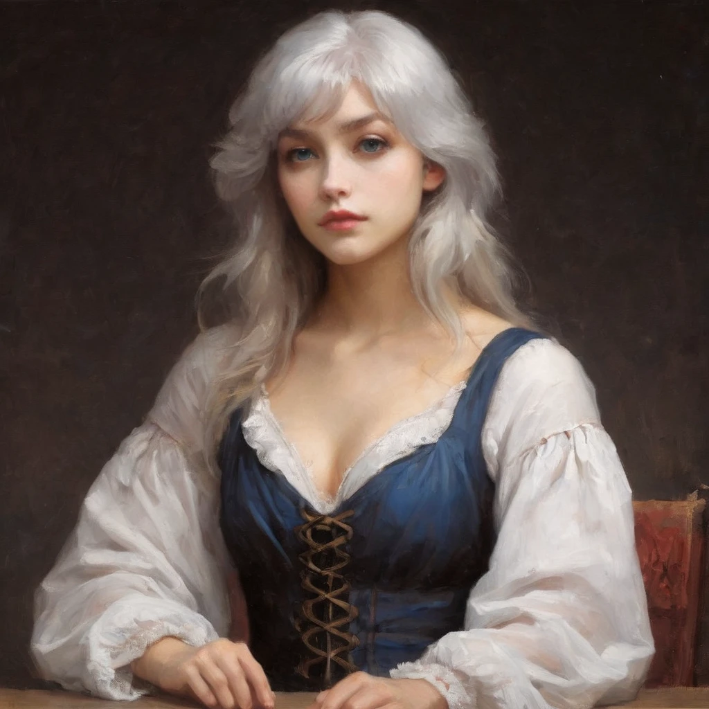 score_9, score_8_up, score_7_up, score_6_up, score_5_up, score_4_up, fkey70, masterpiece, best quality, high quality, hyperrealistic anime painting, anime painting, loose long hair, black background, dramatic diagonal lighting, painterly, realistic painting, soft feature, detailed clothes, detailed, rembrandt lighting, solo, 1girl, alien girl, blue skin, unamused, looking at viewer, dress lift, white hair, pink eyes, no pupils, black dress, long sleeves, cleavage
