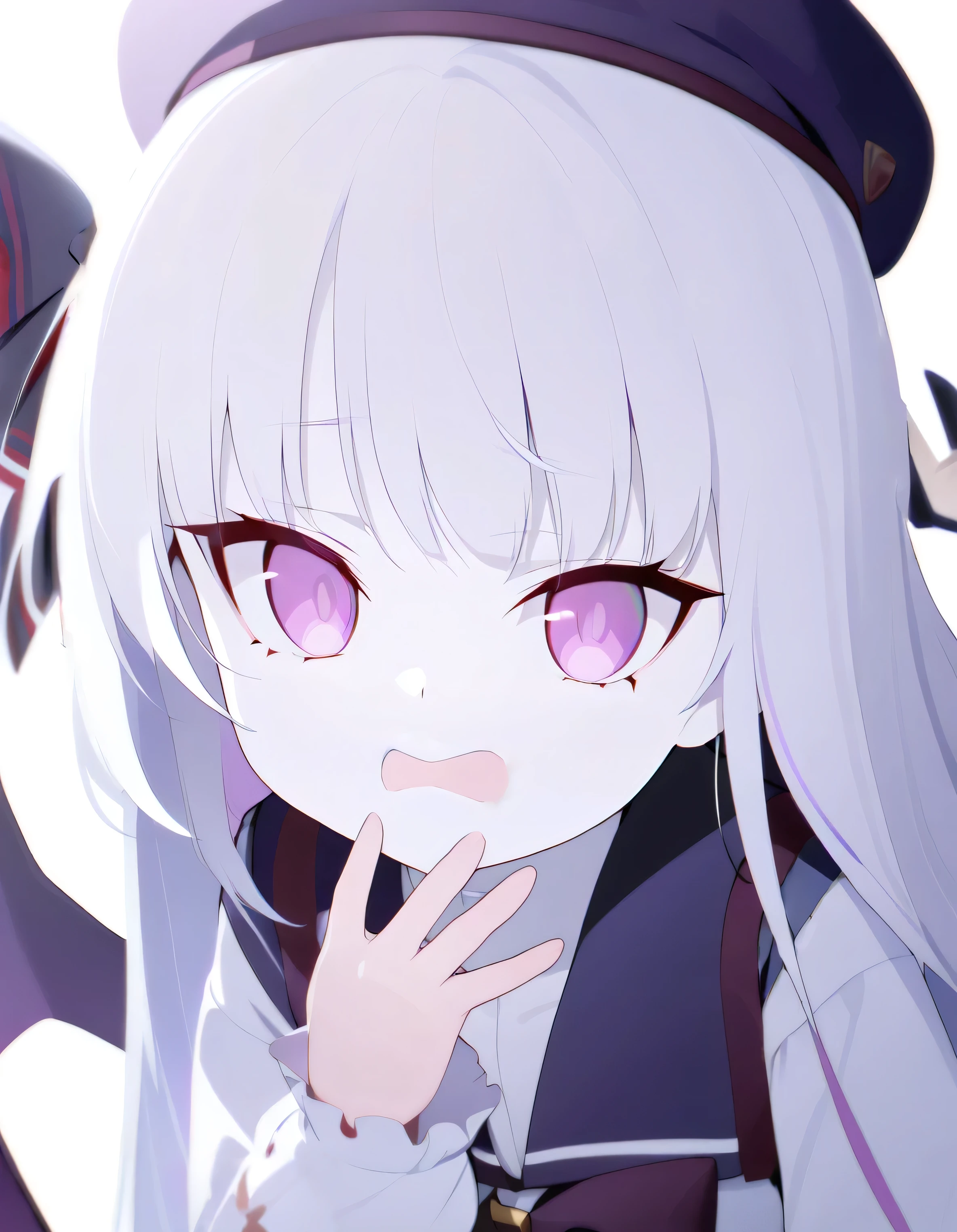 White background