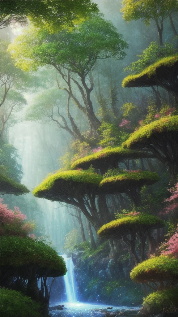 masterpiece, best quality, high quality,extremely detailed CG unity 8k wallpaper, An enchanting and dreamy scene of a fantasy forest, with towering trees, glowing mushrooms, and hidden fairy glens, creating a sense of mystique and enchantment, artstation, digital illustration, intricate, trending, pastel colors, oil paiting, award winning photography, Bokeh, Depth of Field, HDR, bloom, Chromatic Aberration ,Photorealistic,extremely detailed, trending on artstation, trending on CGsociety, Intricate, High Detail, dramatic, art by midjourney