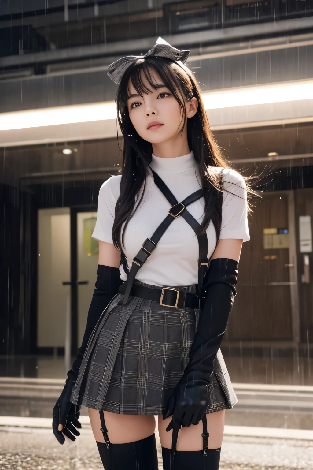 1 female, , high quality, masterpiece, Ultra-high resolution, , Cinema Lighting, , , 1 female, , high quality, masterpiece, Ultra-high resolution, , Cinema Lighting, , , And the suspenders with the cranes flying Moderate breasts Large Breasts Small face Lying in bed Looking up Sweat Thin belt summer 脇Sweat Black Hole Gloves suit garterベルト Leg Links Belt on pants holster Hands behind your back Anxious expression Looking up Anxious face Knee-high Knee socks Knee-highソックス garterベルト garter ふとももにgarterベルト Checkered mini skirt Headband ribbon Panty shot スカートの隙間 Armament レッグholster holster Hands behind your back Anxious expression Looking up Anxious face 足を横に開く Armament レッグholster holster See-through clothing heavy rain Getting wet in the rain