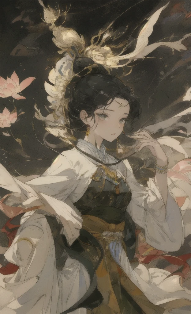 A girl, ancient Chinese costume, whole body, sunshine, clear face, clean white background, masterpiece, super detail, epic composition, ultra HD, high quality, extremely detailed, official art, uniform 8k wallpaper, super detail, 32k